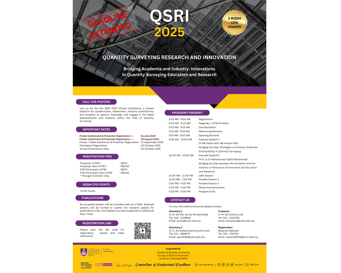 Quantity Surveying Research and Innovation (QSRI) 2025